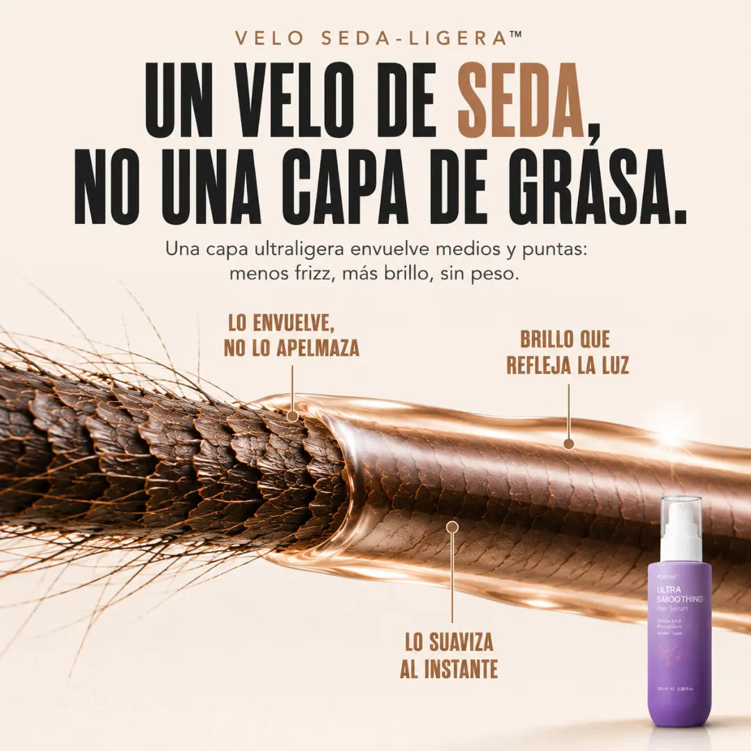 Pleena™ — Puntas Suaves, Brillo Sedoso y Cero Sensación Grasosa